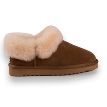 Load image into Gallery viewer, AUS WOOLI UGG UNISEX SHEEPSKIN WOOL TRADITIONAL ANKLE SLIPPERS - TAN