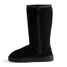 Load image into Gallery viewer, AUS WOOLI UGG TALL ZIP-UP SHEEPSKIN BOOT - Black