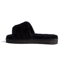 Load image into Gallery viewer, AUS WOOLI UGG WOMEN SHEEPSKIN FLUFF SLIDE - Black