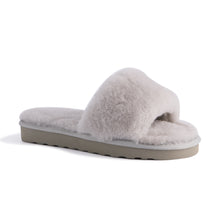 Load image into Gallery viewer, AUS WOOLI UGG WOMEN SHEEPSKIN FLUFF SLIDE - Light Grey