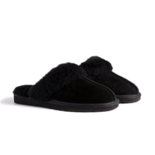 Load image into Gallery viewer, AUS WOOLI UGG UNISEX SHEEPSKIN WOOL SYDNEY Slippers - Black
