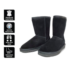 Load image into Gallery viewer, AUS WOOLI UGG Cronulla Sheepskin Mid Calf Boots In Black