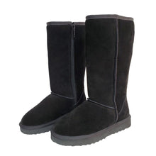 Load image into Gallery viewer, AUS WOOLI Tall Zip-Up Sheepskin Boot - Black