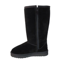 Load image into Gallery viewer, AUS WOOLI Tall Zip-Up Sheepskin Boot - Black