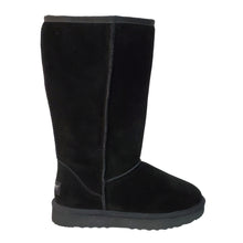 Load image into Gallery viewer, AUS WOOLI Tall Zip-Up Sheepskin Boot - Black