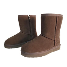Load image into Gallery viewer, AUS WOOLI MID CALF ZIP-UP SHEEPSKIN BOOT - Chocolate