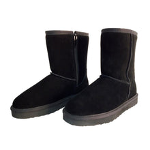 Load image into Gallery viewer, AUS WOOLI MID CALF ZIP-UP SHEEPSKIN BOOT - Black