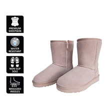 Load image into Gallery viewer, AUS WOOLI MID CALF ZIP-UP SHEEPSKIN BOOT - Pale Pink