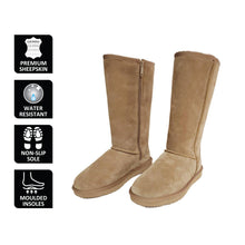 Load image into Gallery viewer, AUS WOOLI UGG TALL ZIP-UP SHEEPSKIN BOOT - Chestnut/Tan