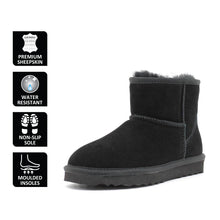 Load image into Gallery viewer, AUS WOOLI UGG SHORT SHEEPSKIN ANKLE BOOT - Black