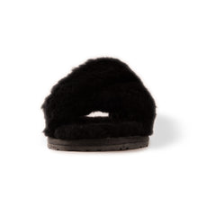 Load image into Gallery viewer, AUS WOOLI AUSTRALIA WOMEN SHEEPSKIN WOOL BRIGHTON SLIPPERS- BLACK