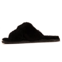 Load image into Gallery viewer, AUS WOOLI AUSTRALIA WOMEN SHEEPSKIN WOOL BRIGHTON SLIPPERS- BLACK