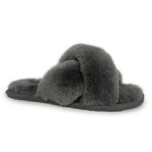 Load image into Gallery viewer, AUS WOOLI AUSTRALIA WOMEN SHEEPSKIN WOOL BRIGHTON SLIPPERS- GREY