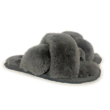 Load image into Gallery viewer, AUS WOOLI AUSTRALIA WOMEN SHEEPSKIN WOOL BRIGHTON SLIPPERS- GREY