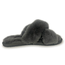 Load image into Gallery viewer, AUS WOOLI AUSTRALIA WOMEN SHEEPSKIN WOOL BRIGHTON SLIPPERS- GREY