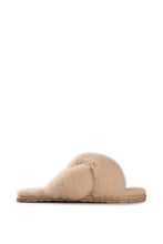 Load image into Gallery viewer, AUS WOOLI UGG Women Brighton Sheepskin Wool Slippers In Tan