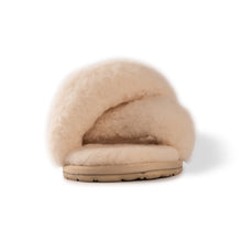 Load image into Gallery viewer, AUS WOOLI AUSTRALIA WOMEN SHEEPSKIN WOOL BRIGHTON SLIPPERS- TAN