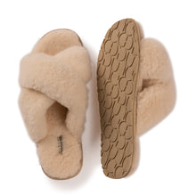 Load image into Gallery viewer, AUS WOOLI AUSTRALIA WOMEN SHEEPSKIN WOOL BRIGHTON SLIPPERS- TAN