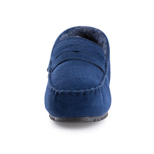 Load image into Gallery viewer, AUS WOOLI AUSTRALIA WOMENS BYRONBAY COSY MOCCASIN - NAVY
