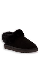 Load image into Gallery viewer, AUS WOOLI UGG UNISEX SHEEPSKIN WOOL TRADITIONAL ANKLE SLIPPERS - BLACK