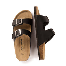 Load image into Gallery viewer, AUS WOOLI AUSTRALIA UNISEX MELBOURNE SANDALS - BLACK