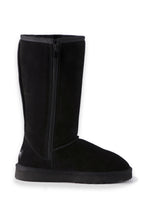 Load image into Gallery viewer, AUS WOOLI Tall Zip-Up Sheepskin Boot - Black