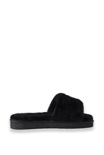 Load image into Gallery viewer, AUS WOOLI UGG WOMEN SHEEPSKIN FLUFF SLIDE - Black