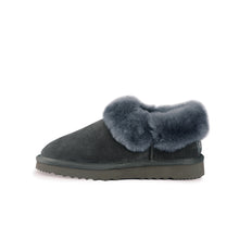 Load image into Gallery viewer, AUS WOOLI UGG UNISEX SHEEPSKIN WOOL TRADITIONAL ANKLE SLIPPERS - GREY
