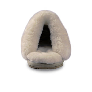 AUS WOOLI UGG UNISEX SHEEPSKIN WOOL SHELLEY Slippers - Light Grey