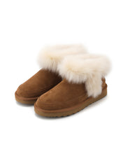 Load image into Gallery viewer, AUS WOOLI UGG Cottesloe Sheepskin Wool-Trim Ankle Boots In Chestnut/Tan
