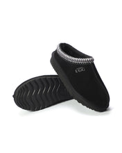 Load image into Gallery viewer, AUS WOOLI UGG Croydon Sheepskin Wool Ankle Braid Slippers In Black
