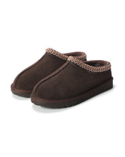 Load image into Gallery viewer, AUS WOOLI UGG Croydon Sheepskin Wool Ankle Braid Slippers In Chocolate

