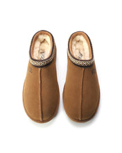 Load image into Gallery viewer, AUS WOOLI UGG Croydon Sheepskin Wool Ankle Braid Slippers In Chestnut/Tan
