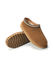Load image into Gallery viewer, AUS WOOLI UGG Croydon Sheepskin Wool Ankle Braid Slippers In Chestnut/Tan
