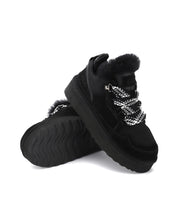 Load image into Gallery viewer, AUS WOOLI UGG Hamilton Sheepskin Wool Lace-Up Sneakers In Black
