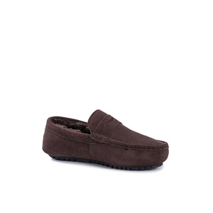 AUS WOOLI AUSTRALIA MENS TERRIGAL COSY MOCCASIN - CHOCOLATE