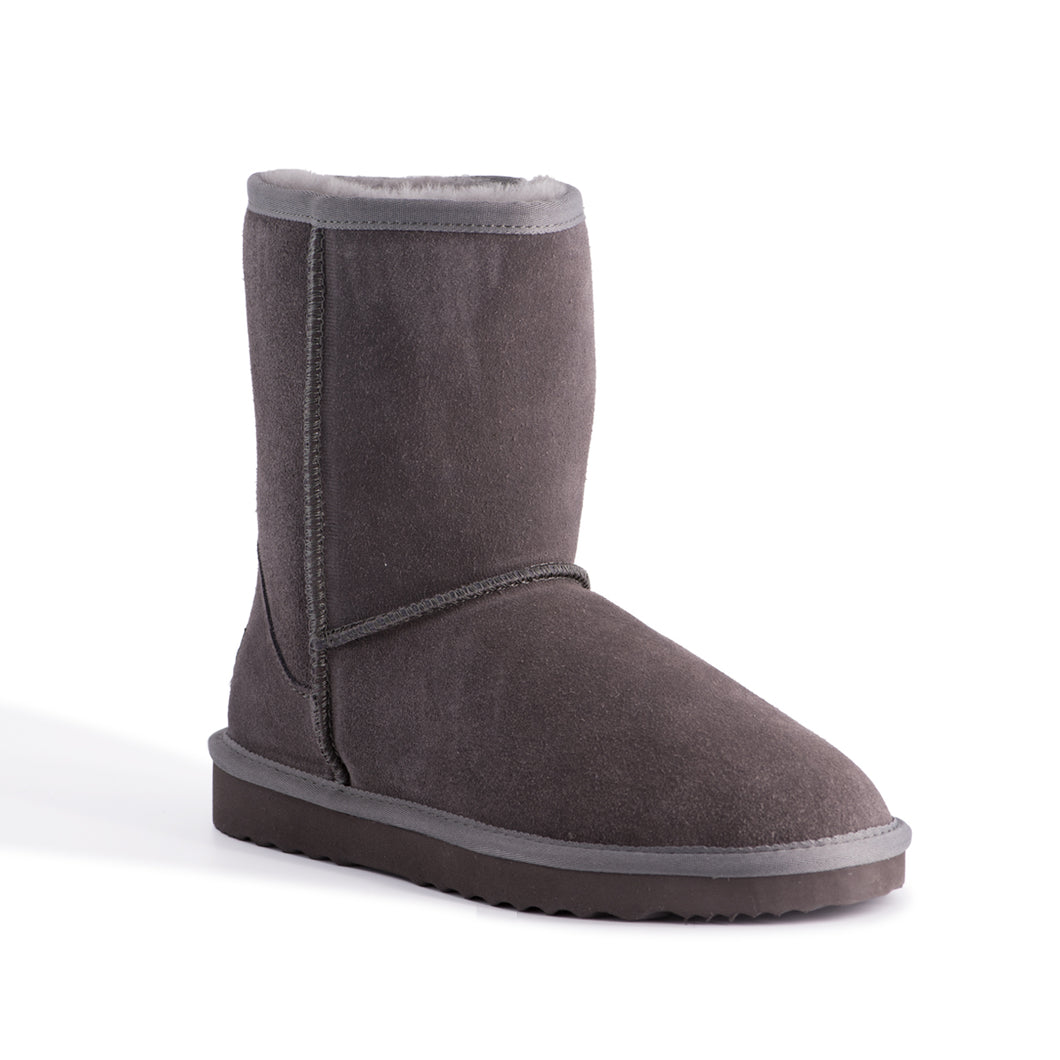AUS WOOLI UGG MID CALF ZIP UP SHEEPSKIN BOOT Grey Aus Wooli Australia