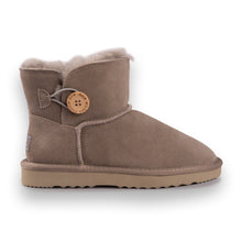 Load image into Gallery viewer, AUS WOOLI UGG SHORT SHEEPSKIN BUTTON BOOT - LIGHTGREY
