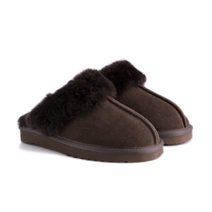 AUS WOOLI UGG UNISEX SHEEPSKIN WOOL SYDNEY Slippers - Chocolate