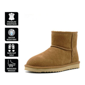 AUS WOOLI SHORT SHEEPSKIN ANKLE BOOT - Chestnut/Tan