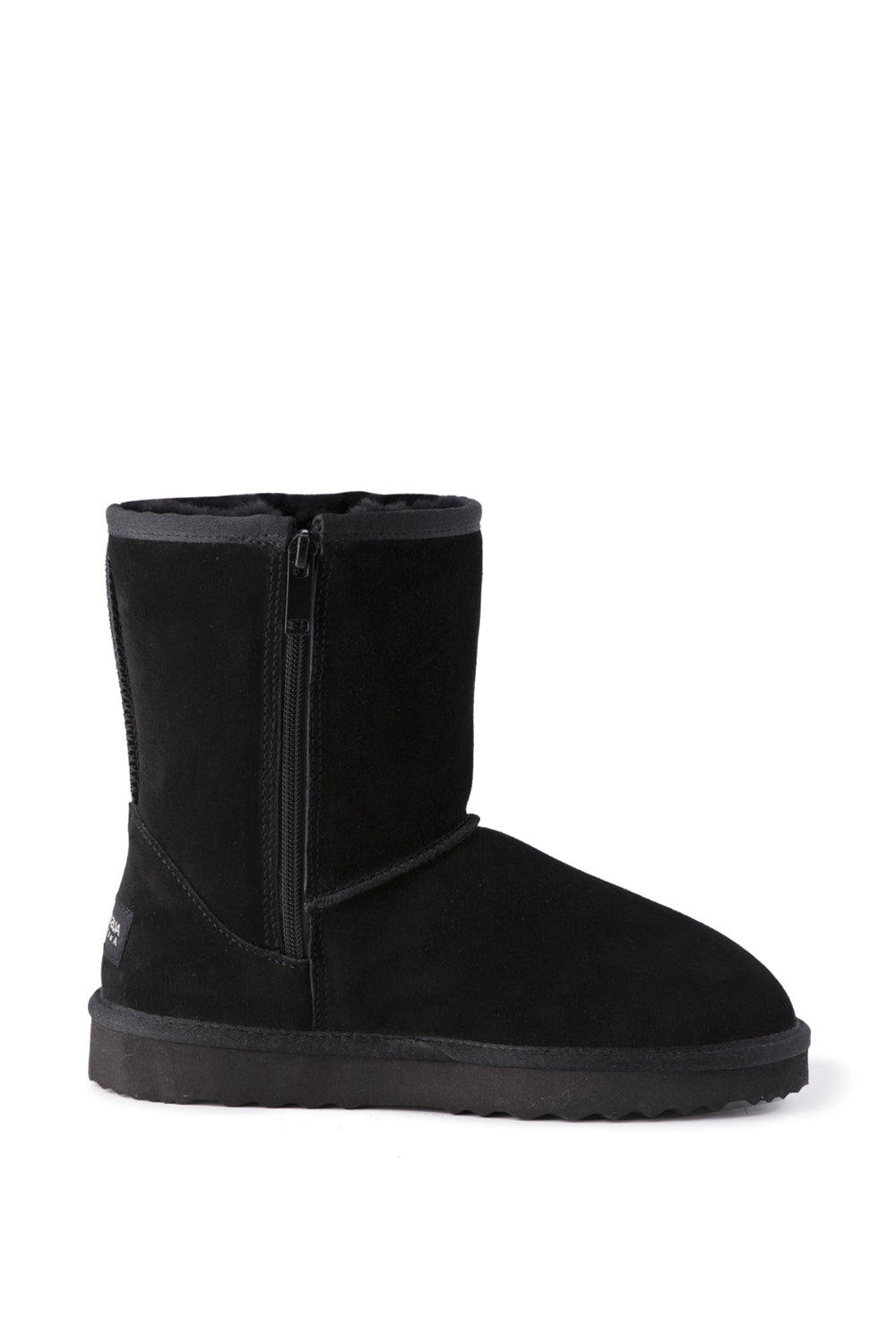 AUS WOOLI MID CALF ZIP-UP SHEEPSKIN BOOT - Black