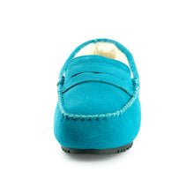 Load image into Gallery viewer, AUS WOOLI AUSTRALIA WOMENS BYRONBAY COSY MOCCASIN - BLUE
