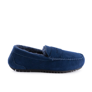 AUS WOOLI AUSTRALIA WOMENS BYRONBAY COSY MOCCASIN - NAVY