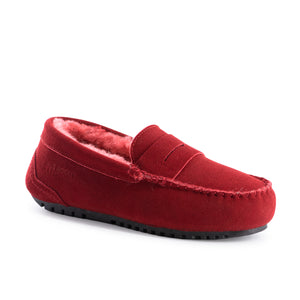 AUS WOOLI AUSTRALIA WOMENS BYRONBAY COSY MOCCASIN - RED