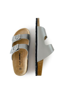 AUS WOOLI AUSTRALIA UNISEX MELBOURNE SANDALS - SILVER